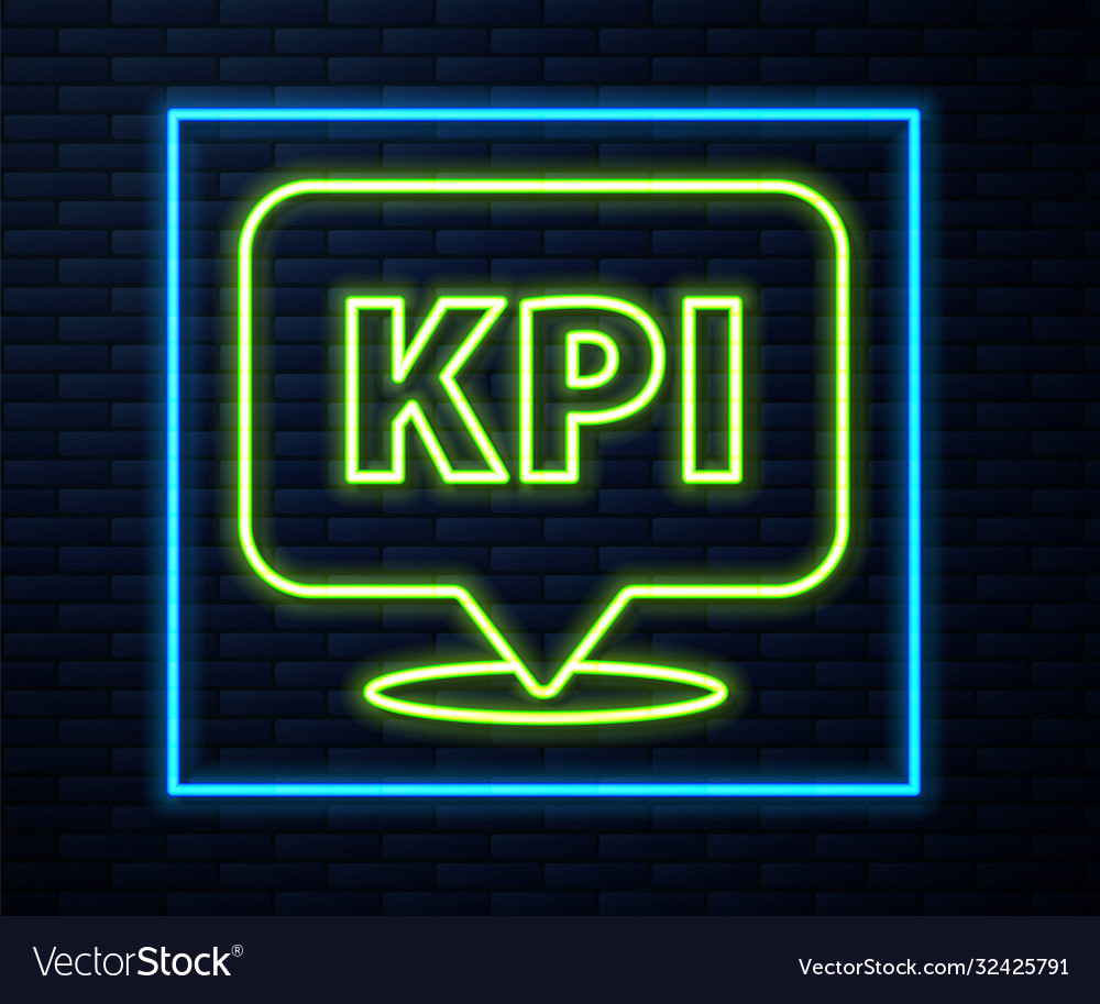 Glowing neon line kpi - key performance indicator Vector Image Glowing neon line kpi - key performance indicator