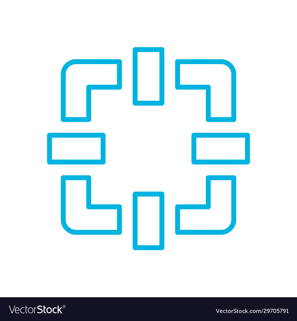 Isolated circuit square line style icon