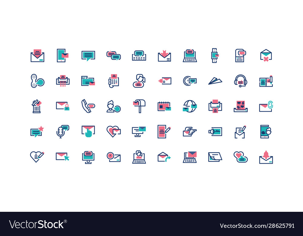 Isolated messages icon set design