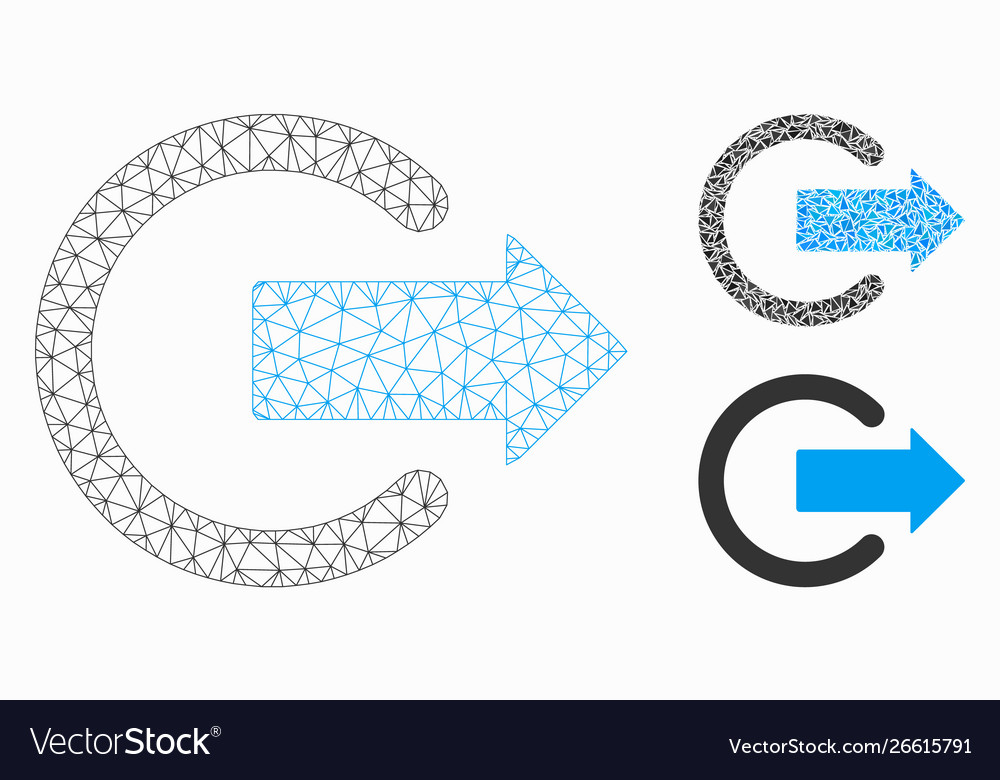Logout mesh carcass model and triangle vector image Logout mesh carcass model and triangle