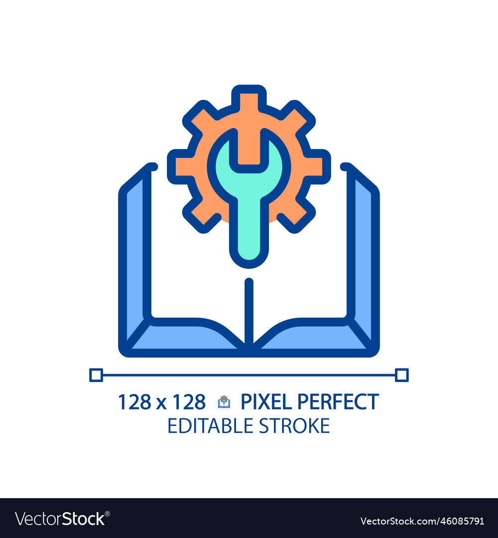 Manual pixel perfect rgb color icon vector image Manual pixel perfect rgb color icon