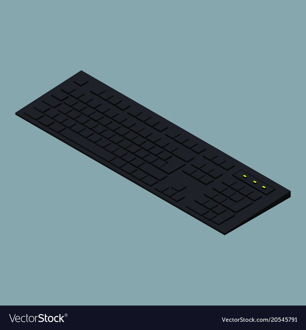 Modern computer keyboard isometric