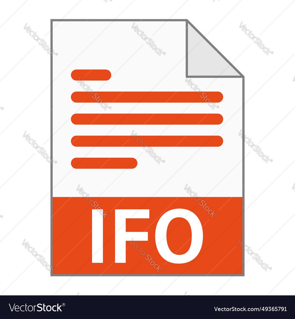 Modern flat design of ifo file icon for web