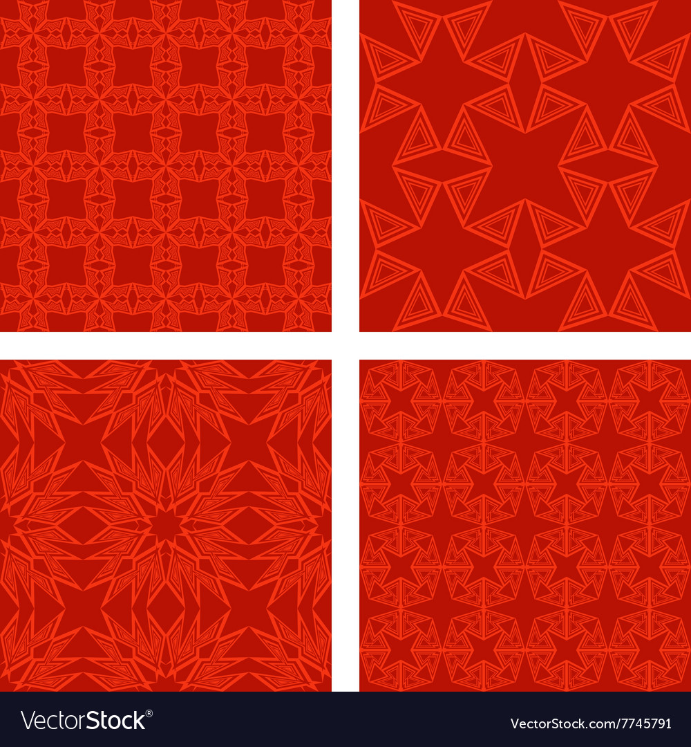 Red seamless triangle pattern background set