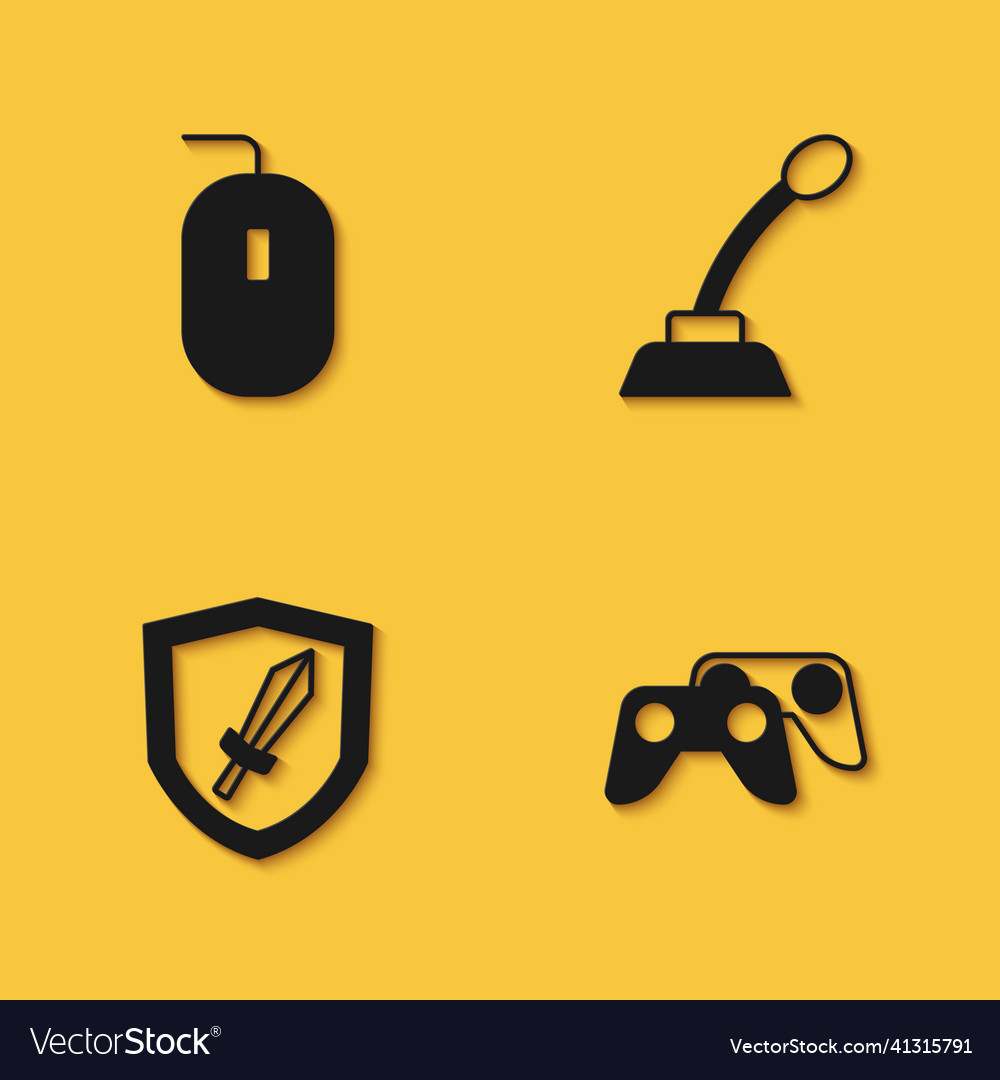 Set computer mouse game controller or joystick vector image Set computer mouse game controller or joystick