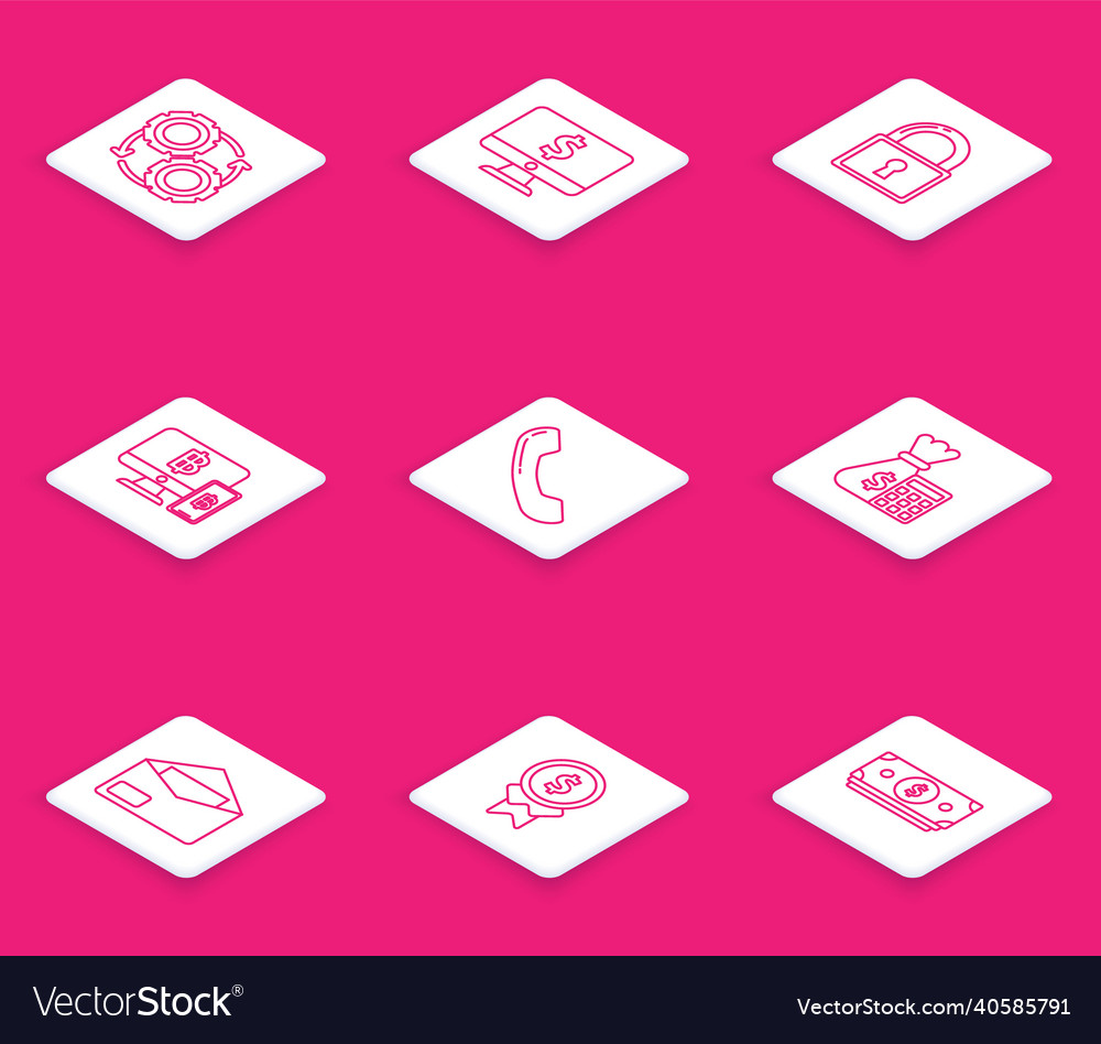 Set line gear and arrows as workflow process vector image Set line gear and arrows as workflow process