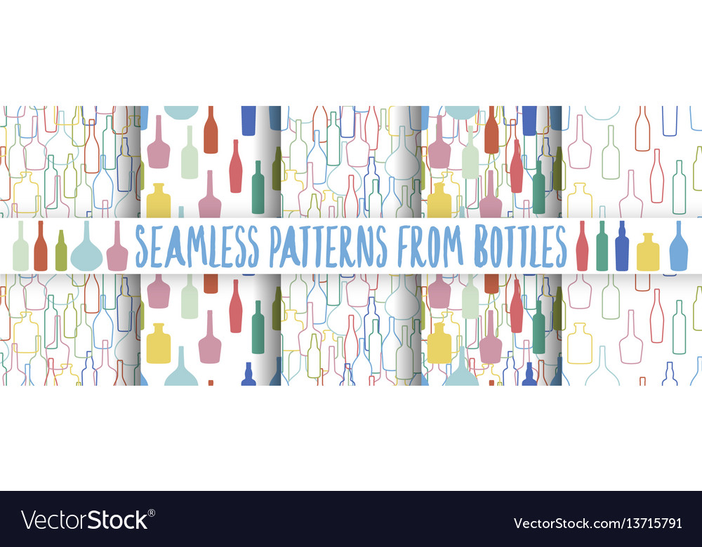 Set of wine bottles pattern