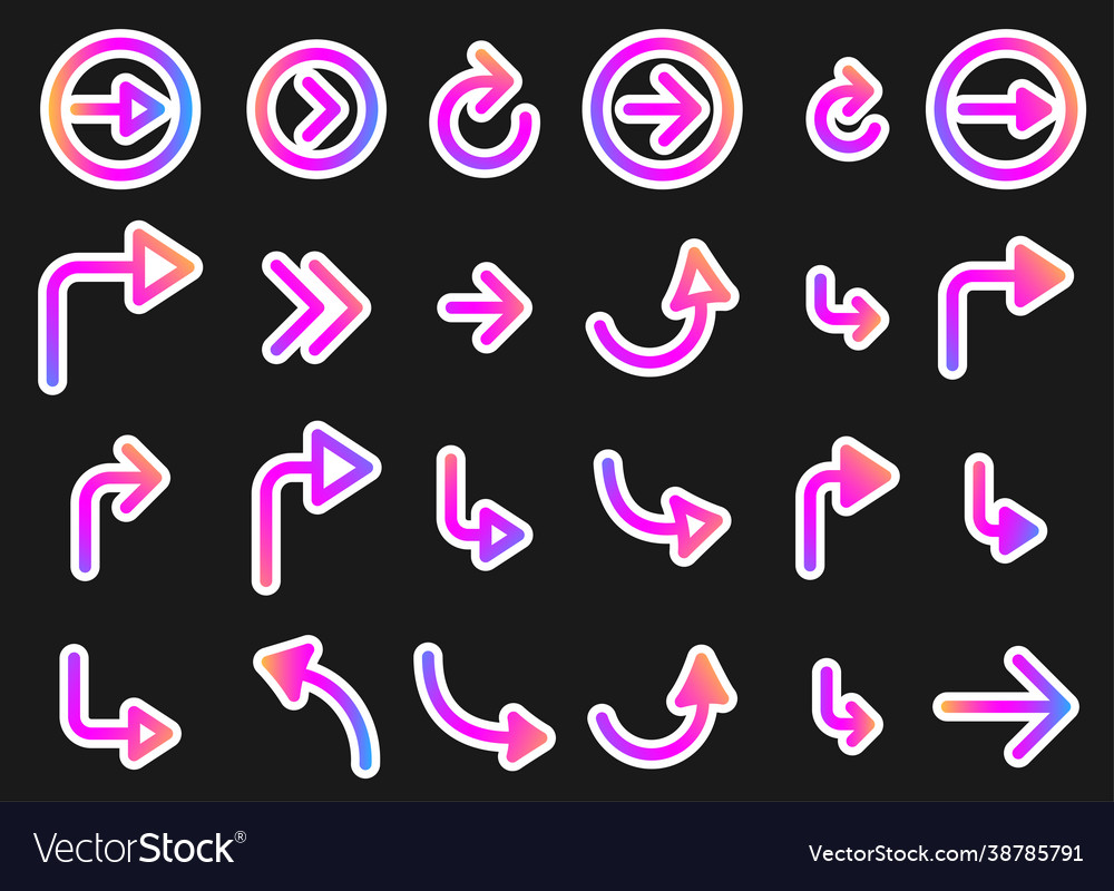 Set paper gradient pointers and arrows