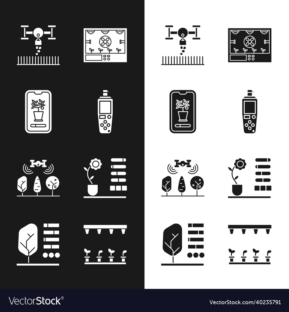 Set portable sensor smart control farming system Vector Image Set portable sensor smart control farming system