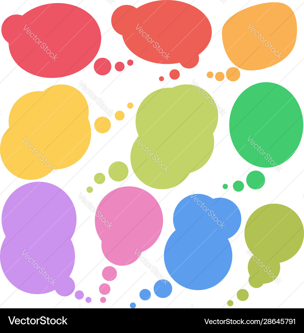 Set retro comic empty colored speech bubbles Vector Image