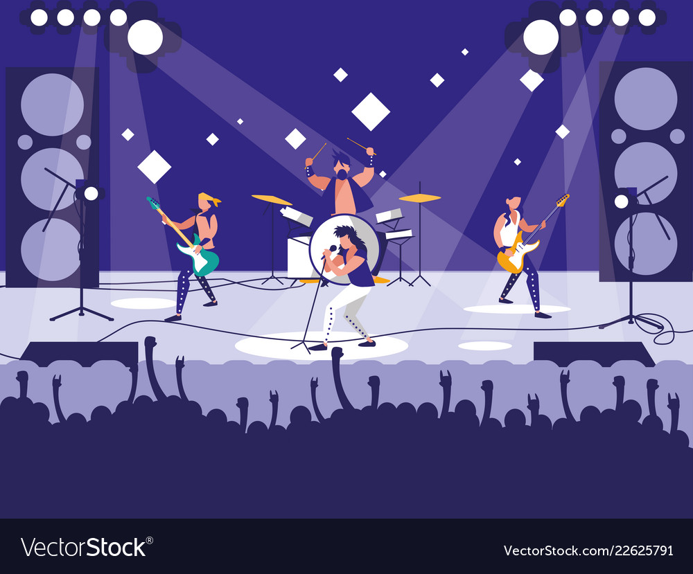 Stadium with rock concert Royalty Free Vector Image