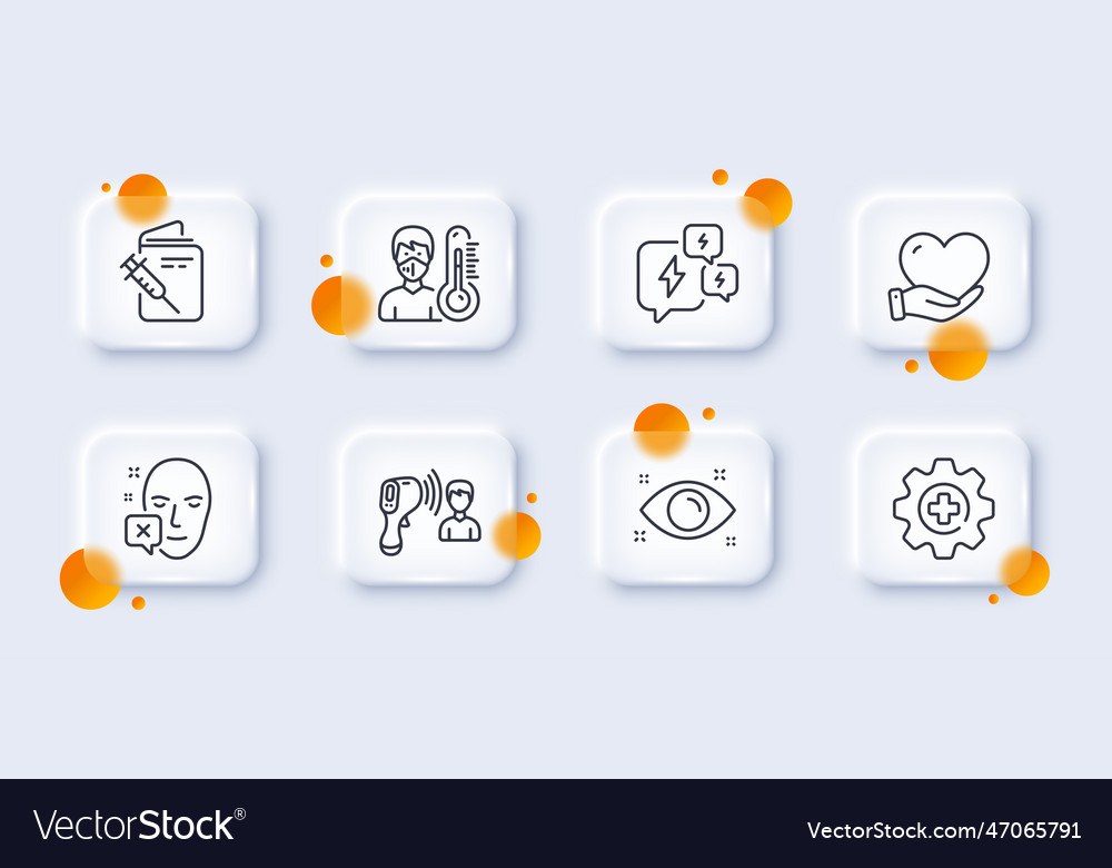 Thermometer vaccination passport and stress line Vector Image