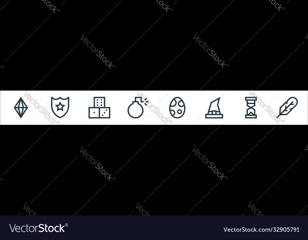 Video game elements line icons linear set quality vector image Video game elements line icons linear set quality