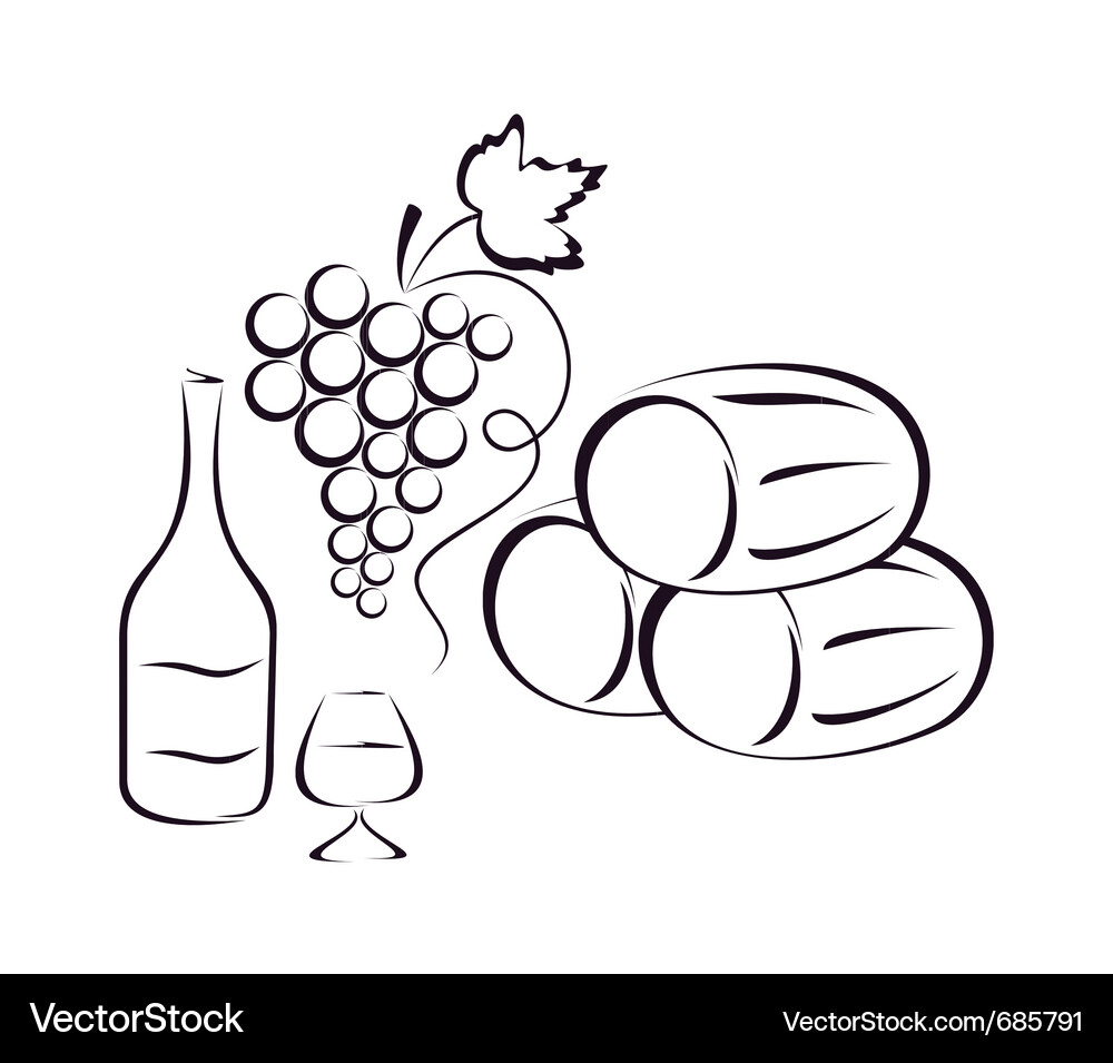 Wine composition Royalty Free Vector Image - VectorStock