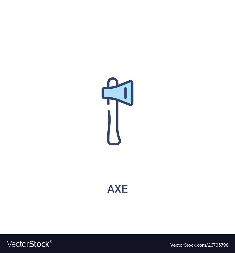Axe concept 2 colored icon simple line element vector image Axe concept 2 colored icon simple line element