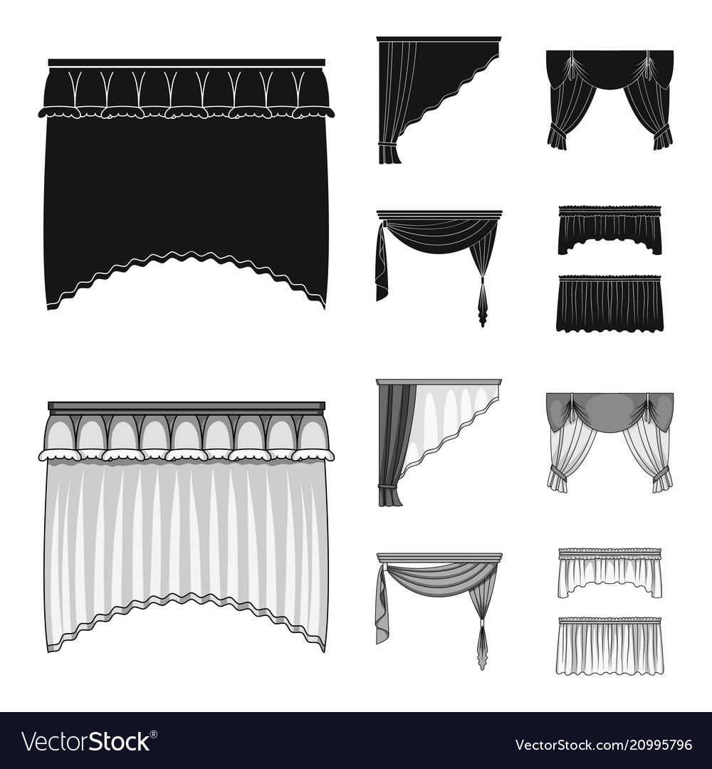 Different types of window curtainscurtains set Vector Image