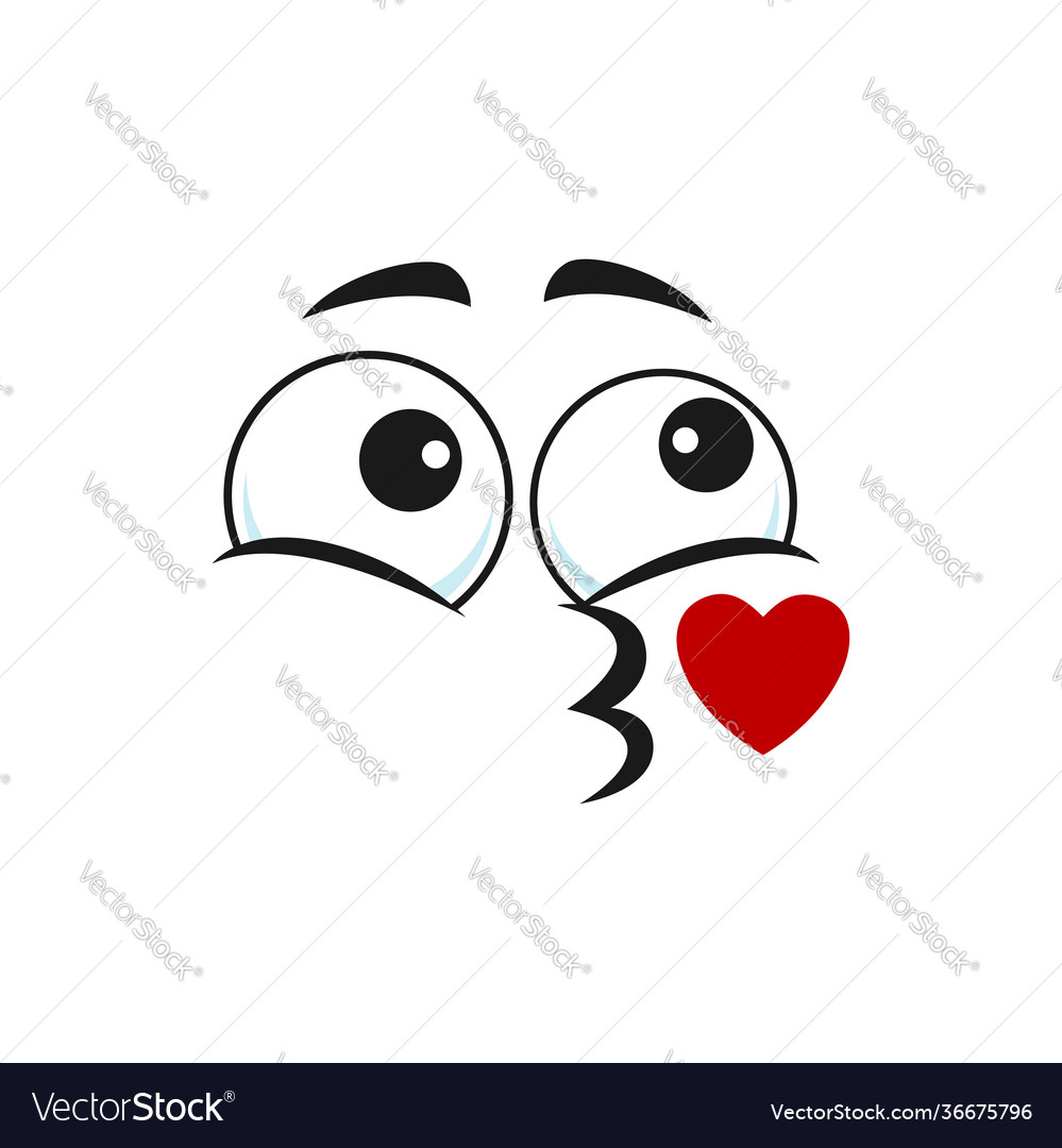 Emoticon Blowing Kiss Isolated Kissing Emoji Face Vector Image