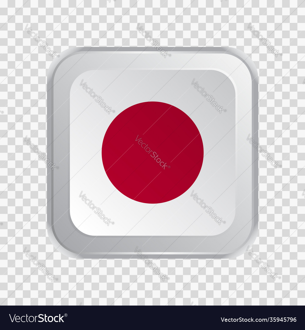 Flag japan on button transparent Royalty Free Vector Image