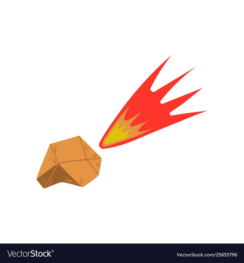Flying flaming meteorite space cosmos theme