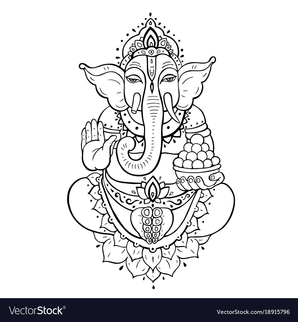 Ganapati meditation in lotus pose