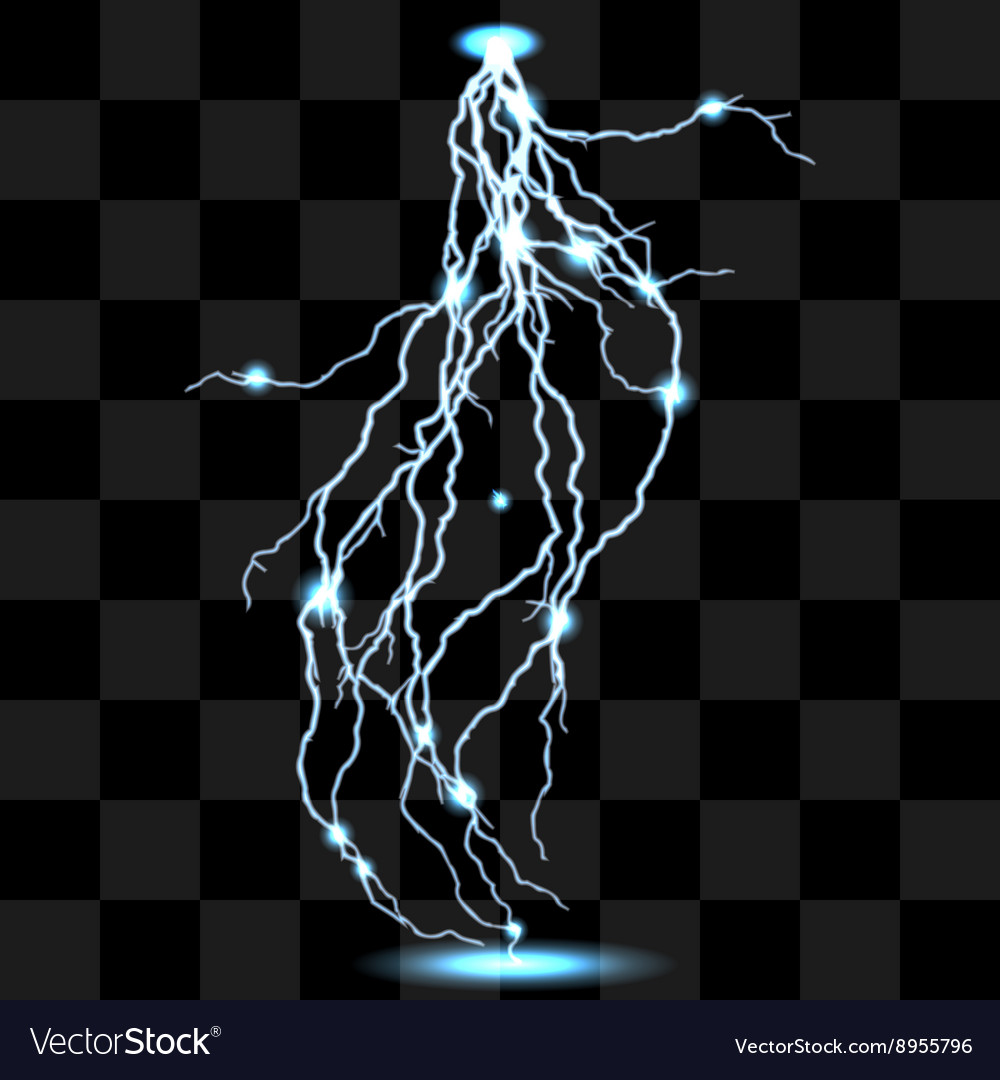 Isolated realistic lightnings with transparency