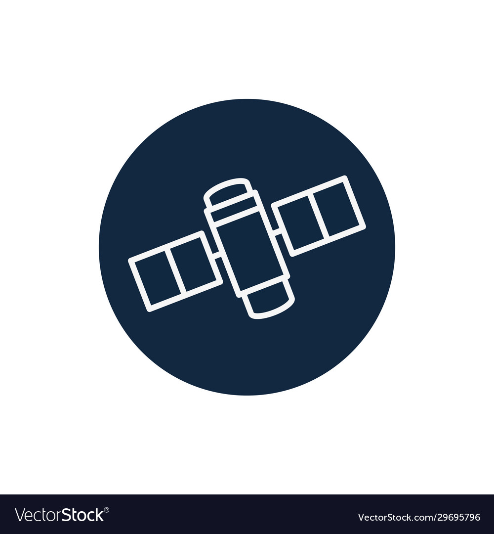 Isolated satellite line block style icon