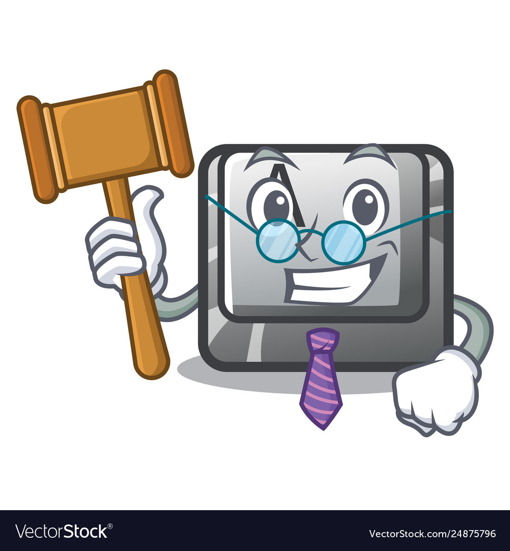 Judge a button attached cartoon keyboard vector image Judge a button attached cartoon keyboard
