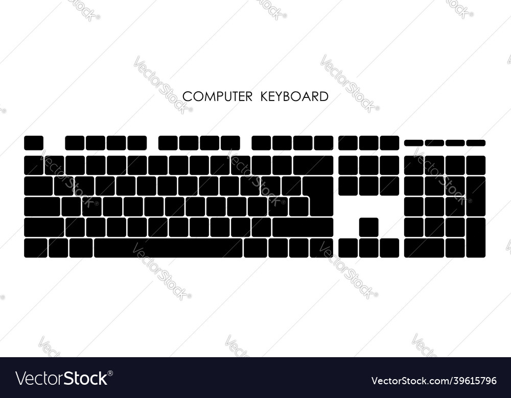 Keys of wireless personal computer keyboard vector image Keys of wireless personal computer keyboard