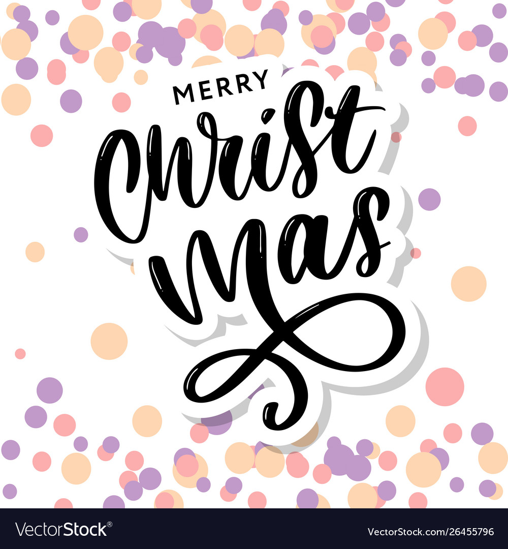 Merry christmas calligraphic inscription Vector Image