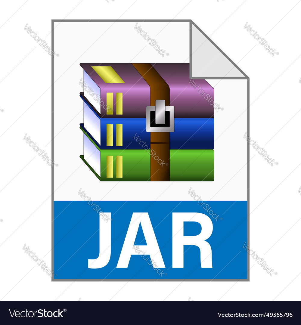 Modern flat design of jar archive file icon vector image Modern flat design of jar archive file icon