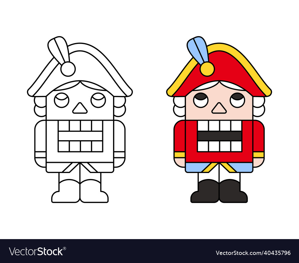 Nutcracker linear and color icon