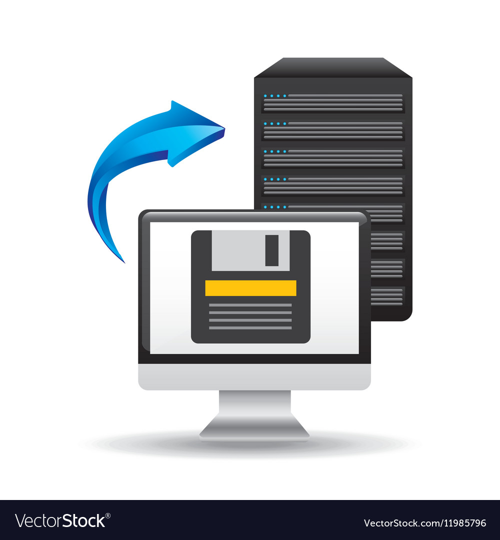 Pc data base floppy disk arrow