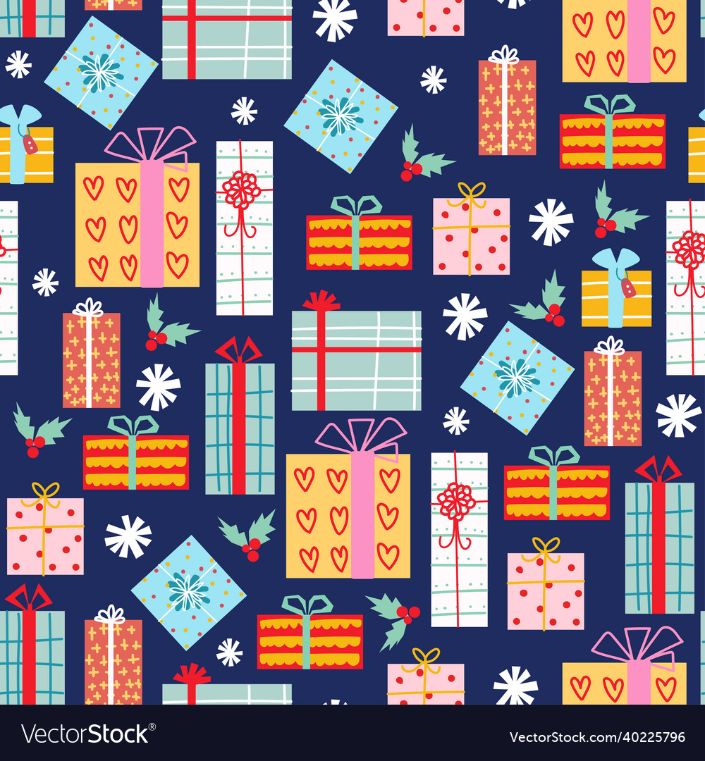 Seamless pattern background with gift box Vector Image