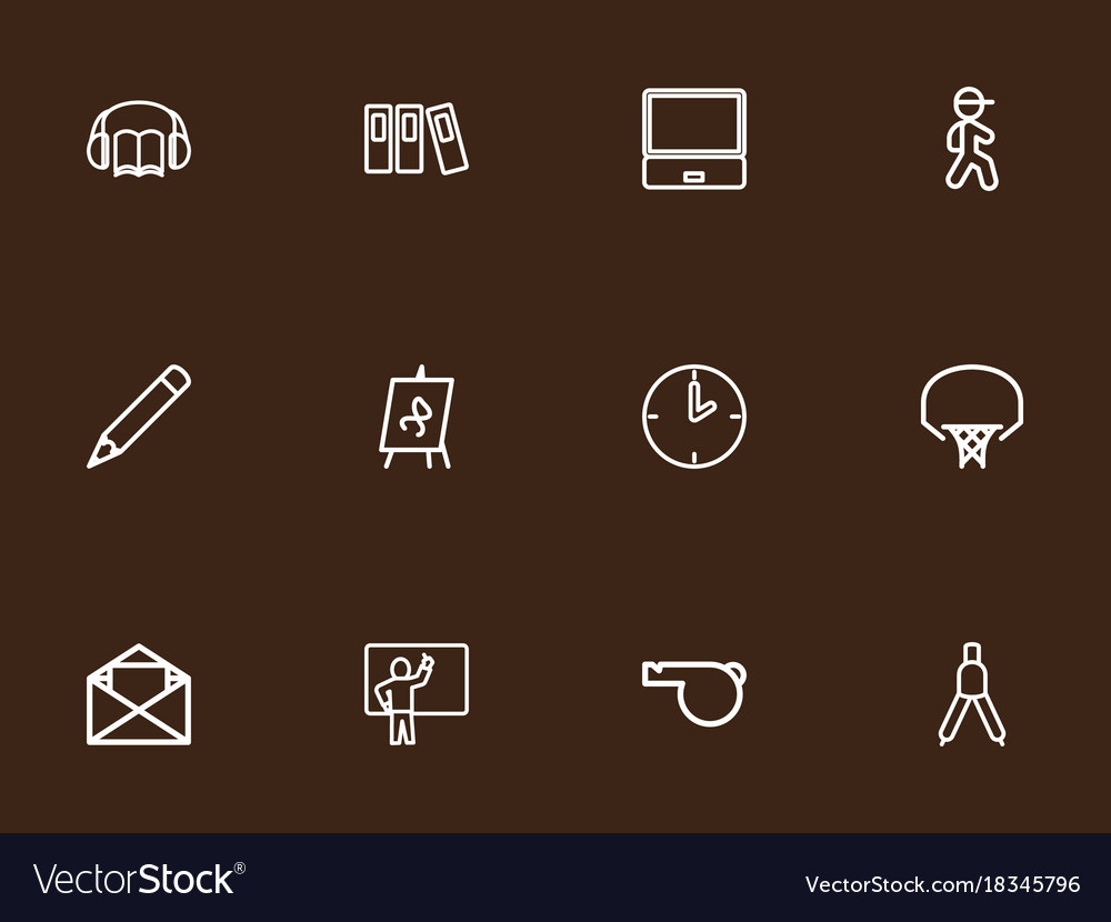 Set of 12 editable science outline icons includes