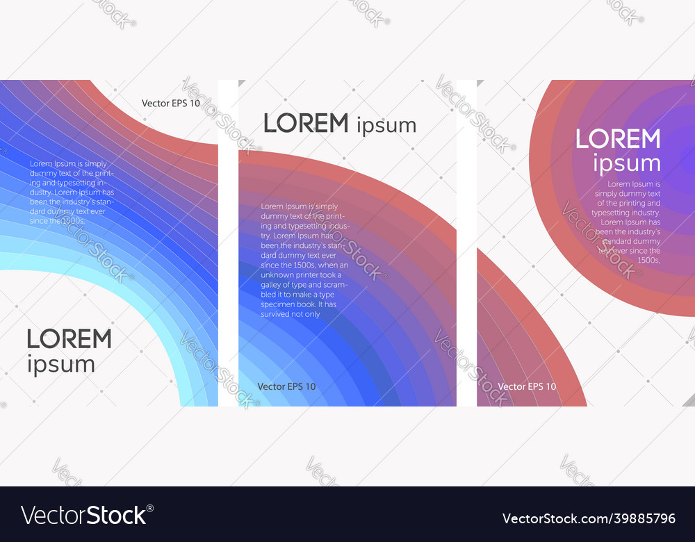 Set of abstract brochures color lines Vector Image Set of abstract brochures color lines