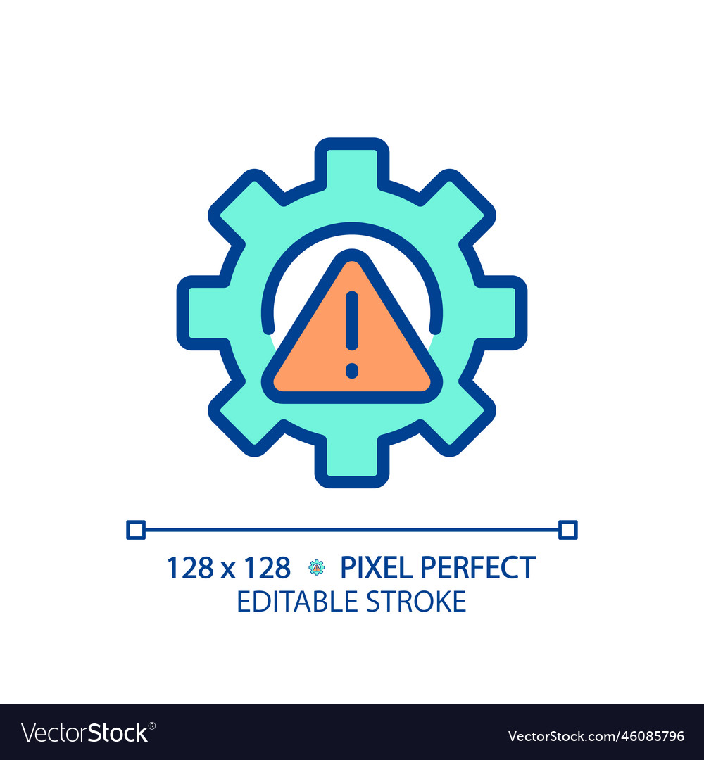 Setup error pixel perfect rgb color icon vector image Setup error pixel perfect rgb color icon