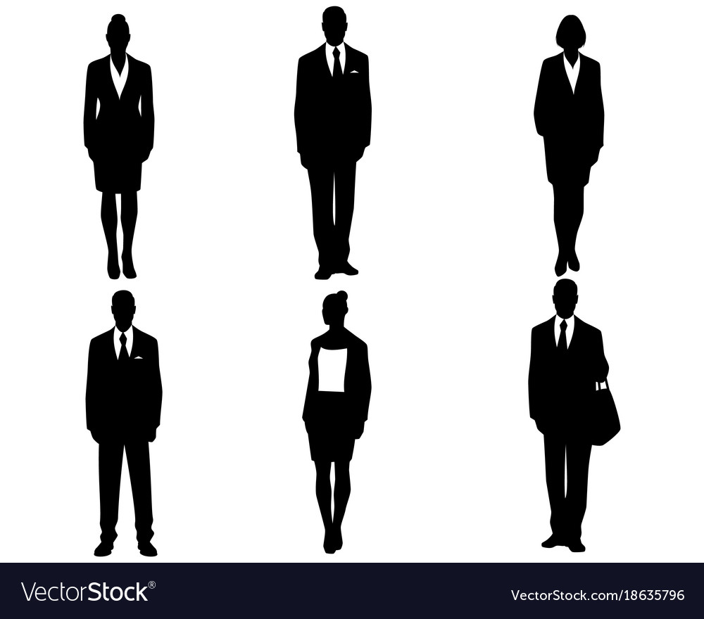 Download Silhouettes of business people Royalty Free Vector Image