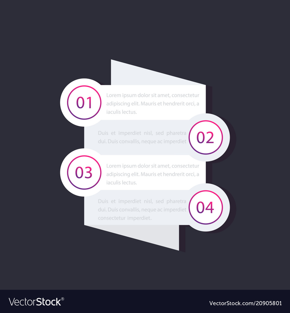 1 2 3 4 steps timeline progress chart vector image 1 2 3 4 steps timeline progress chart