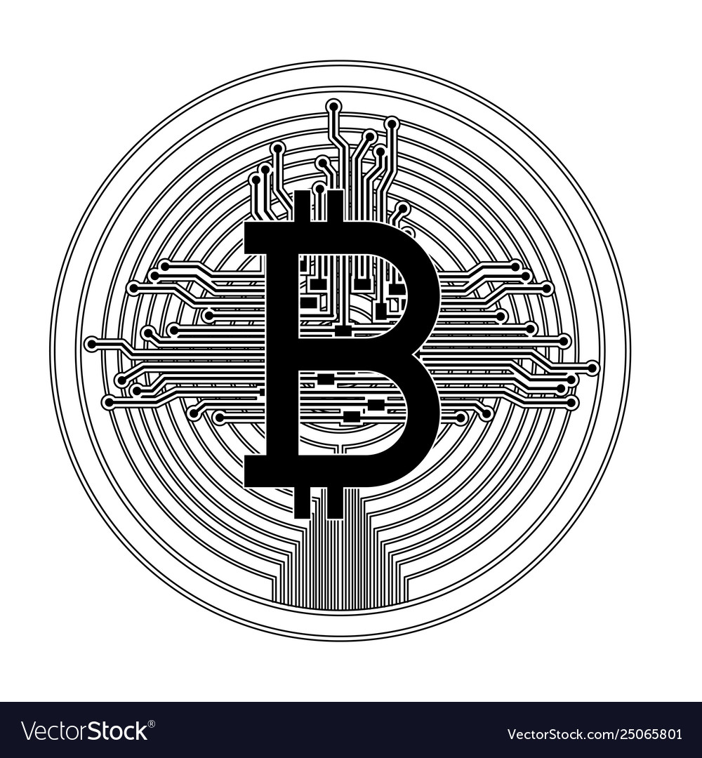 Bitcoin with circuit lines commerce technology Vector Image Bitcoin with circuit lines commerce technology