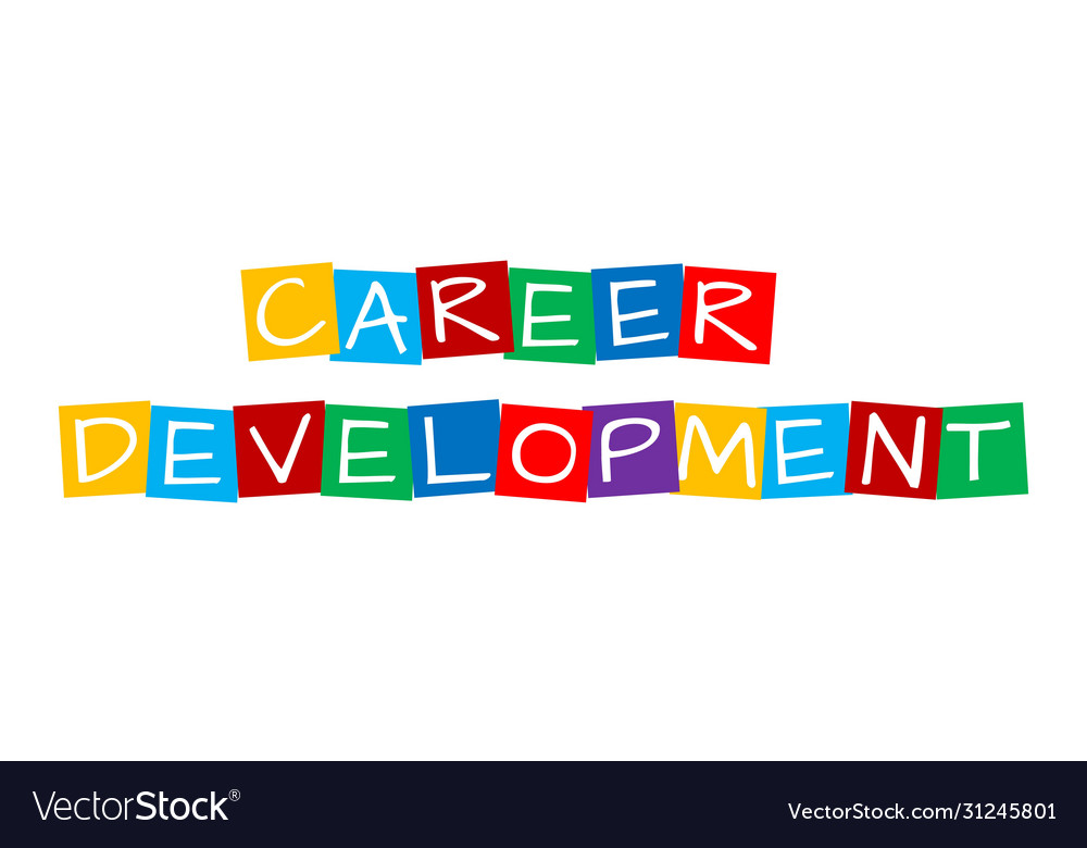 Career development text in colorful rotated