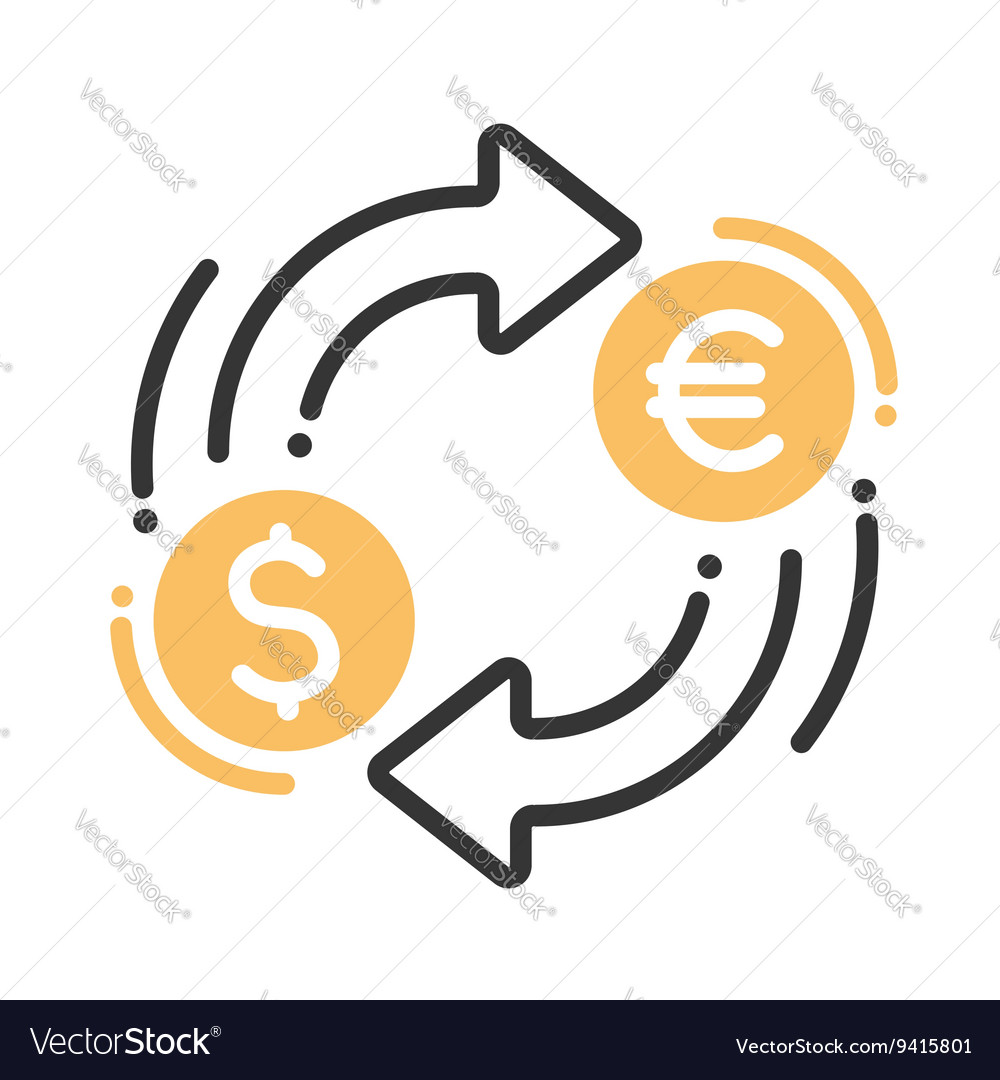 Currency exchange single icon royalty free vector image