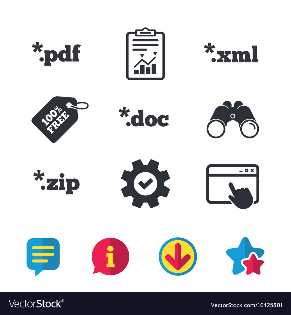 Document signs file extensions symbols