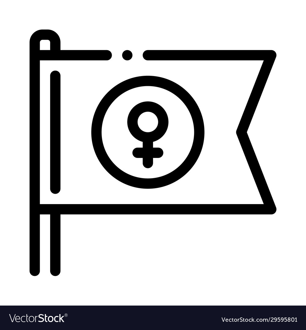 Female mark flag icon outline