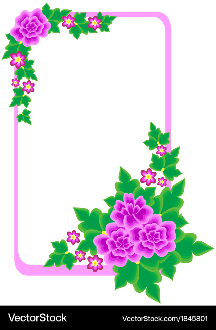 Frame with abstract flowers Royalty Free Vector Image