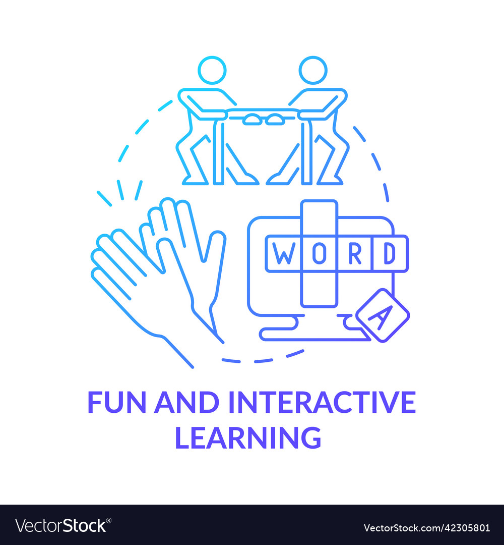 Fun and interactive learning blue gradient vector image Fun and interactive learning blue gradient