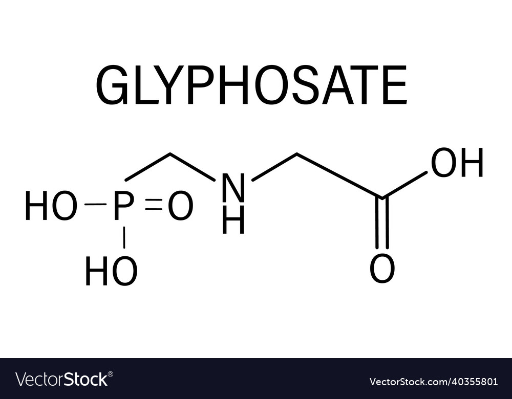 Glyphosate herbicide molecule skeletal formula