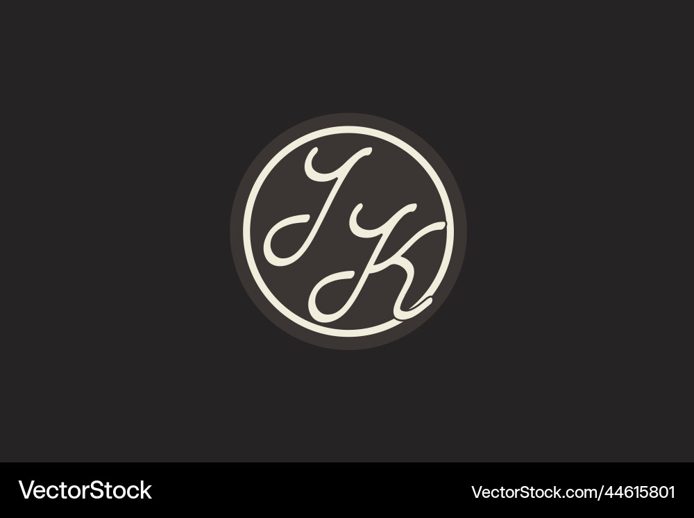 Initial letter ik monogram logo with simple Vector Image