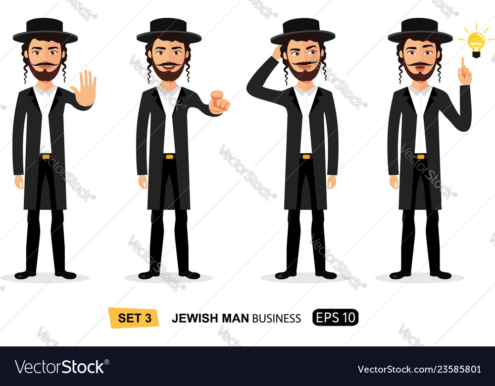 Jewish business man showing stop gesture Vector Image