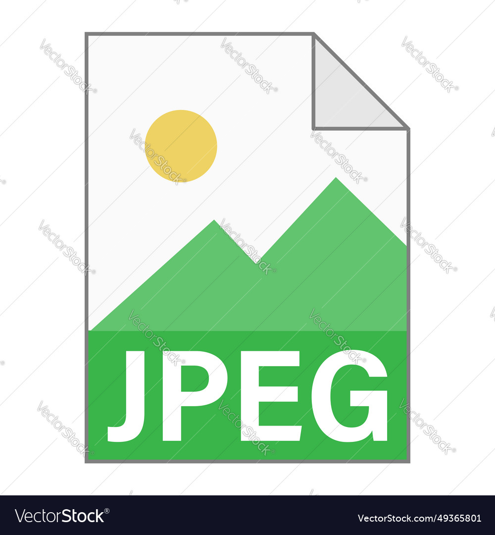Modern flat design of jpeg file icon for web