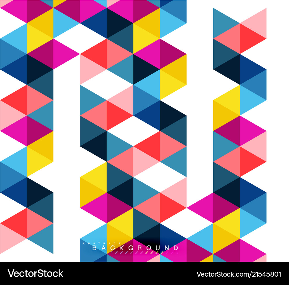 Multicolored triangles abstract background mosaic Vector Image